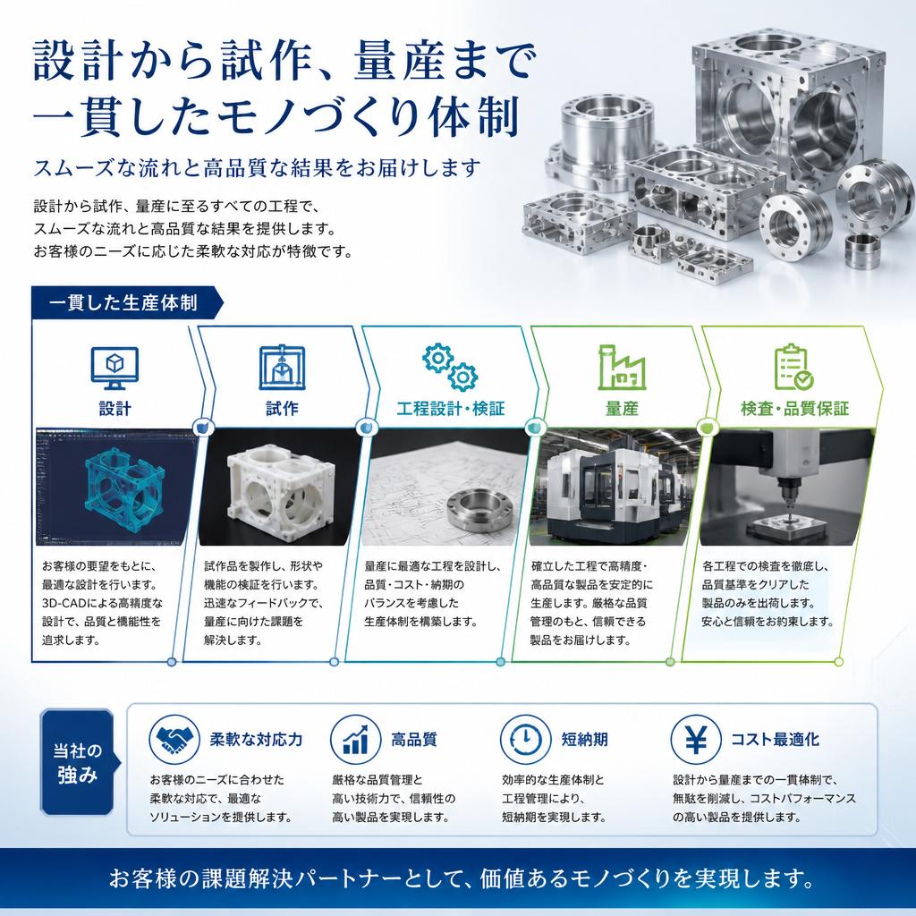 試作から量産までの流れ