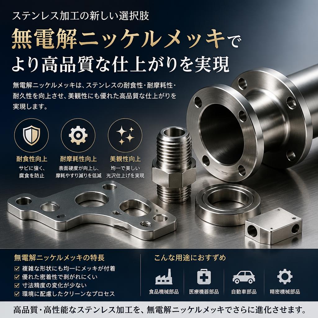 ステンレス|無電解ニッケルメッキ| メッキの加工なら株式会社コネクション
