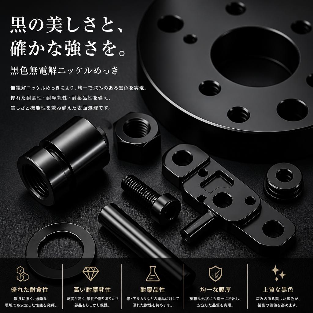 黒色無電解ニッケルめっき| メッキの加工なら株式会社コネクション