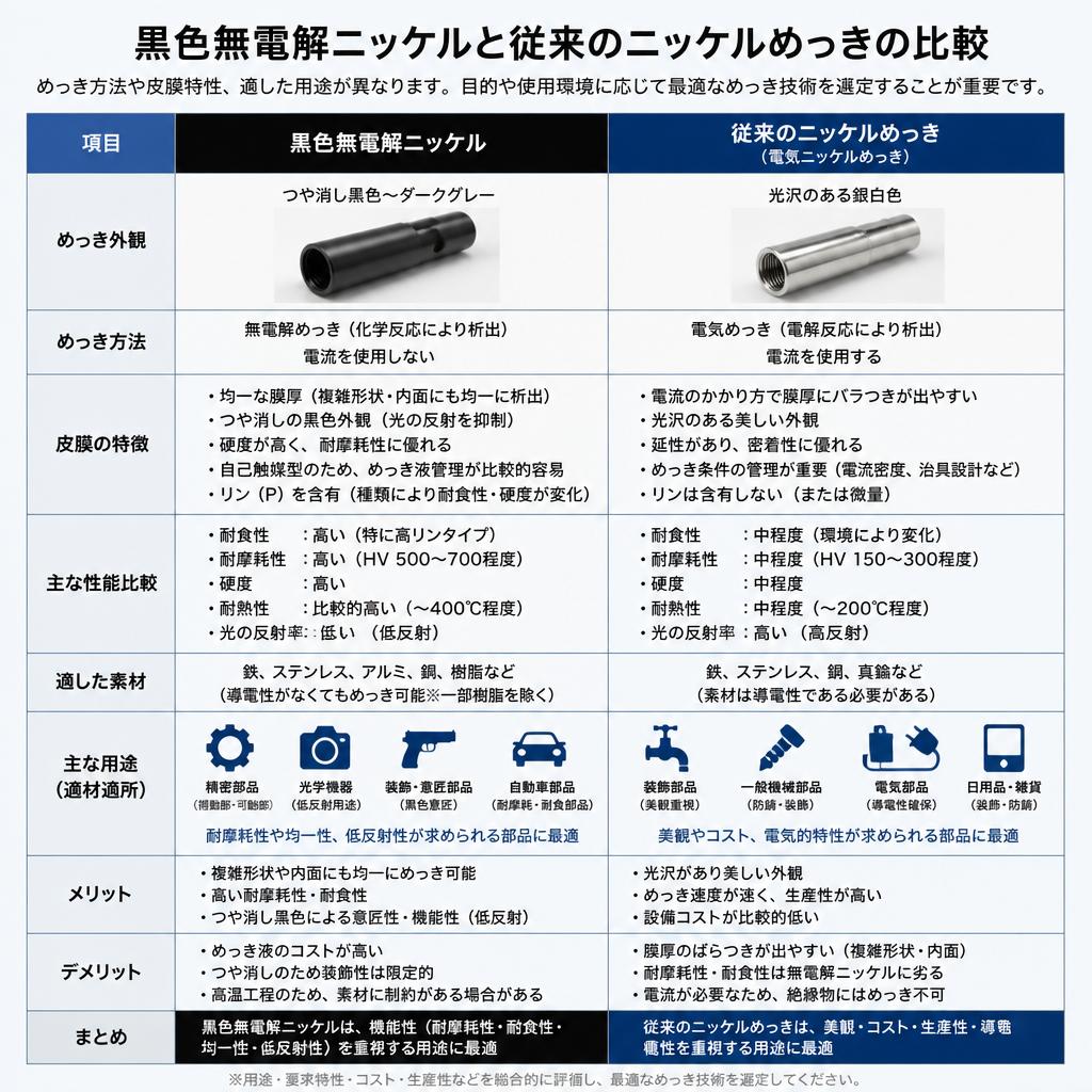 従来のニッケルめっきとの違い