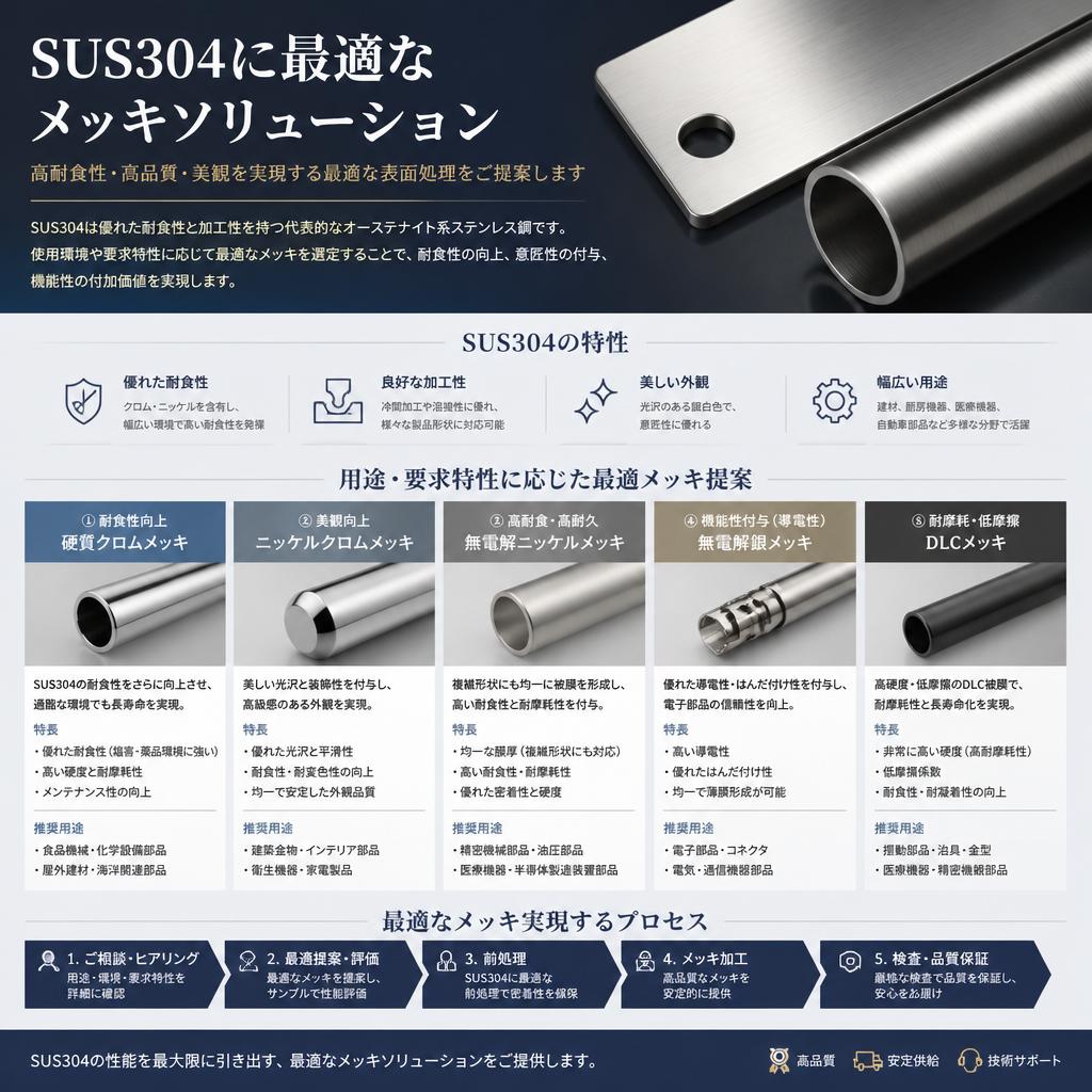 無電解ニッケルめっき|SUS304| メッキの加工なら株式会社コネクション