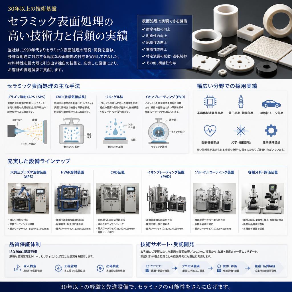 当社のセラミック表面処理技術