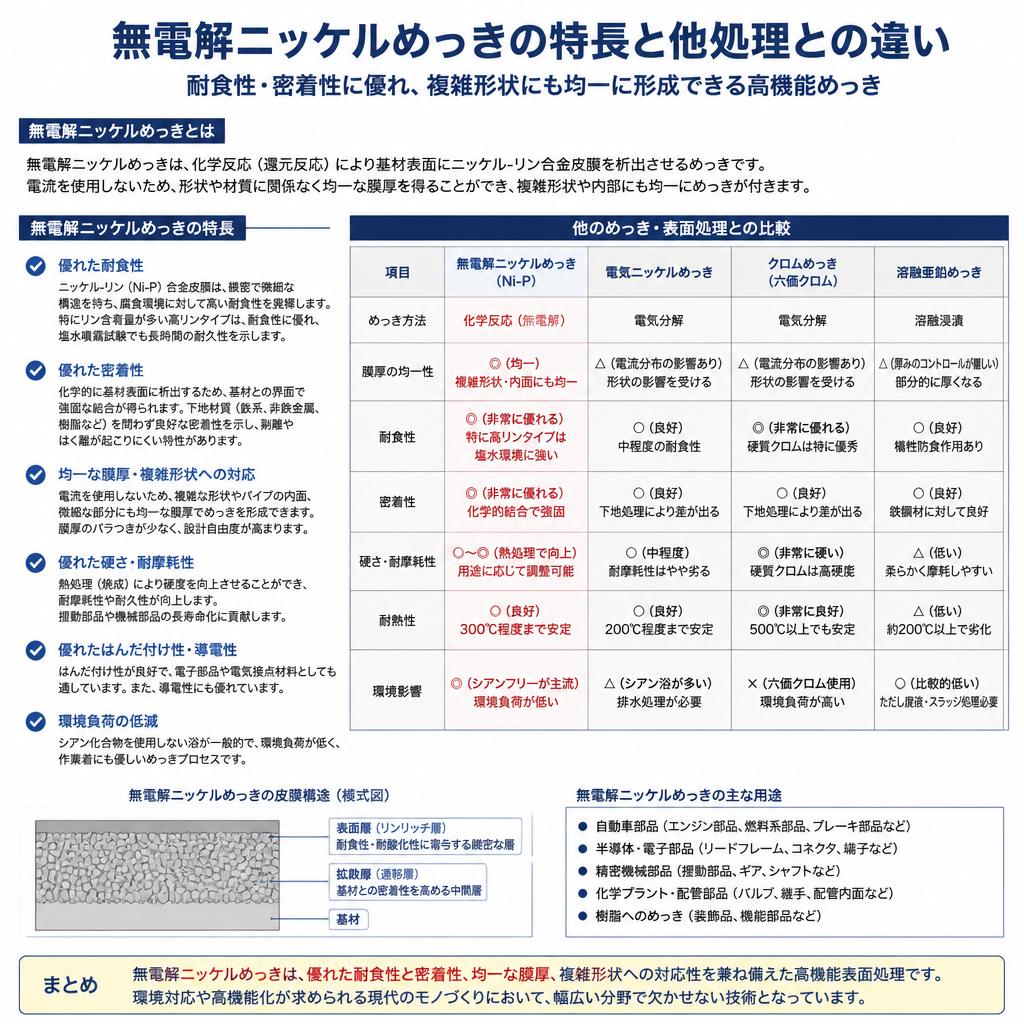 無電解ニッケルめっきのメリット