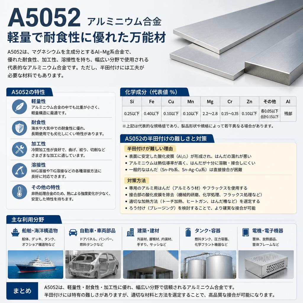 A5052アルミニウム合金の特性